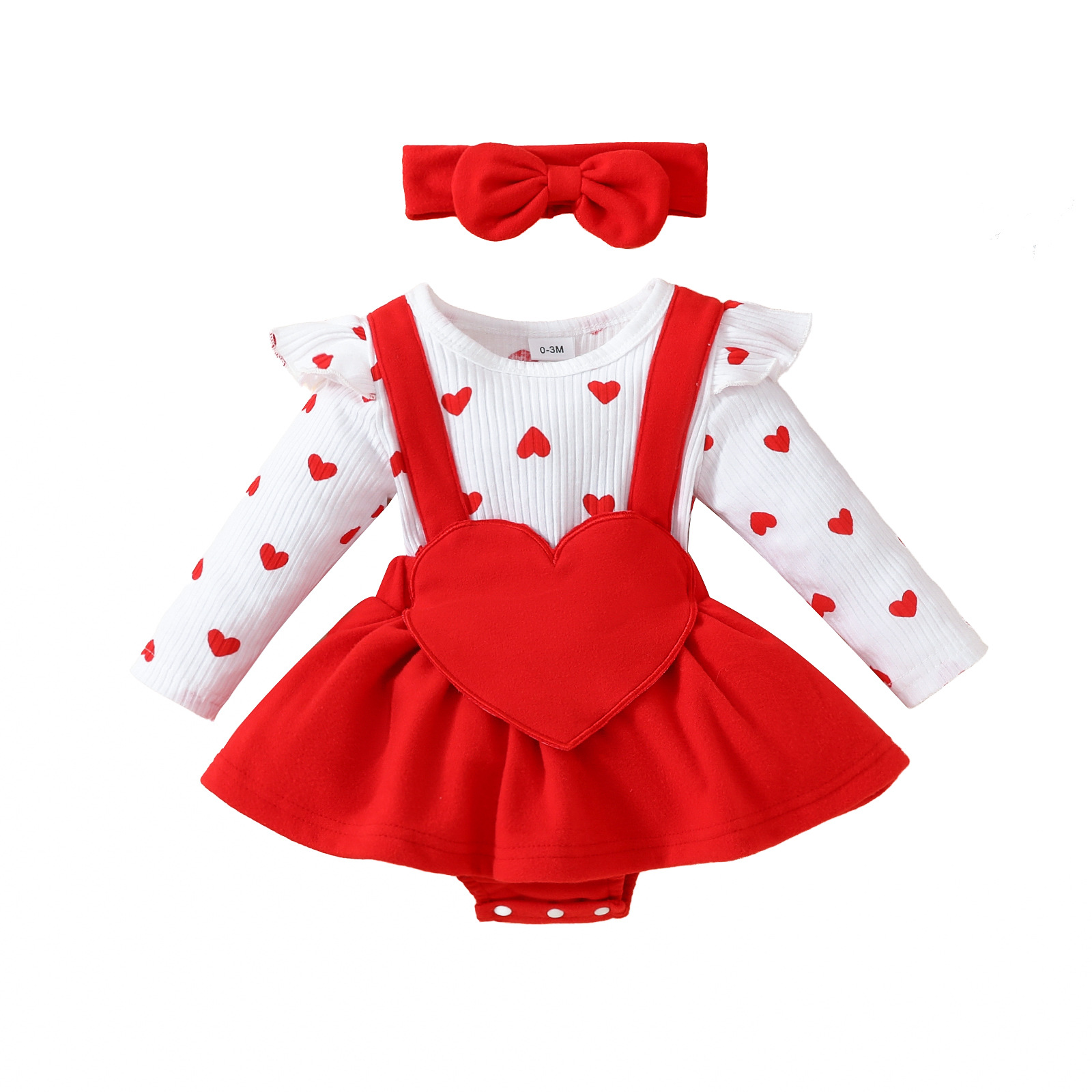 213g Weight Romper Children's Clothing Type Cotton Fabric Type Bodysuits Tops Type Baby(0-2Years) Age Group Regular Fit Fit Type Valentine'S Day Festival Heart Shape Pattern Spring, Autumn Season Girl'S Gender Cute Style Valentine'S Day Cute Heart Shape Cotton Baby Rompers 8