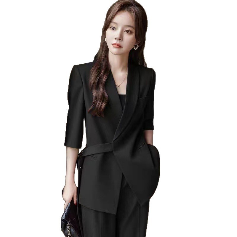 高级感西装套装女秋冬设计感职业装气质女神范休闲西服外套两件套|undefined