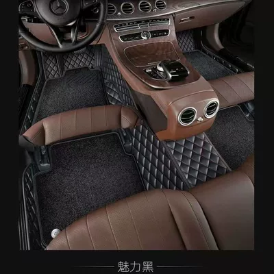Special car mat fully surrounded by five-seat double-layer universal environmental protection tasteless dirt-resistant wear-resistant high-end foot mat (Modelə uyğun ayaqaltı) - model-year-pure-black-five-seat-black-wear-resistant-carpet-wire