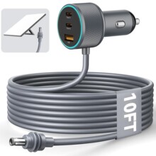 跨境星连迷你车载充电器12V-24V点烟器适配器防水电缆线车充转dc