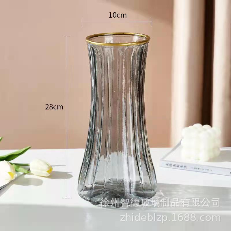 Luz al por mayor lujo creativo oro florero flores arreglo floral Rosa bambú rico rábano verde hidropónico decoración de escritorio