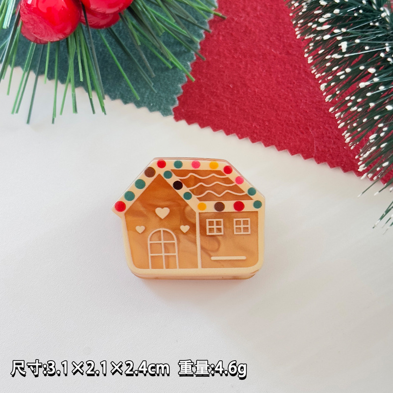 圣诞节小发夹姜饼人圣诞树雪人小抓夹可爱圣诞老人碎发夹节日发饰|undefined