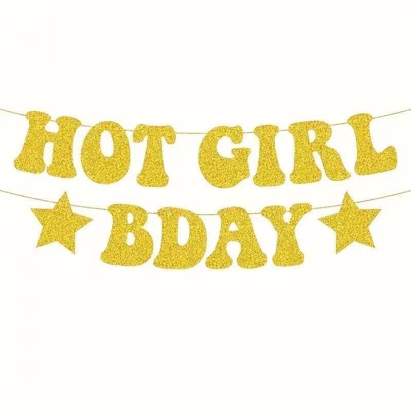 HOT GIRL BABY ジェンダーリビリンググリッターパウダーフラッグパーティーシーン装飾フラワーフラワーバナー工場|undefined