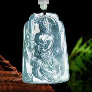 Natural A Goods Jade Immovable Ming King Blue Water Jade Pendant Zodiac Chicken Guardian God Benmingfo Men's and Women's Pendant