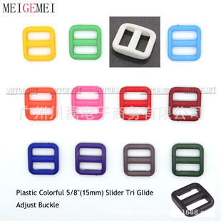 15mm color plastic Japanese buckle three square adjustable buckle luggage adjustable buckle pet with Japanese buckle