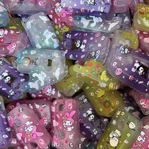 Sanrio Squeeze Toy 3D Printed Glittering Radish Knife with Gravity-Activated Light Squeeze Cartoon Crystal Radish Knife