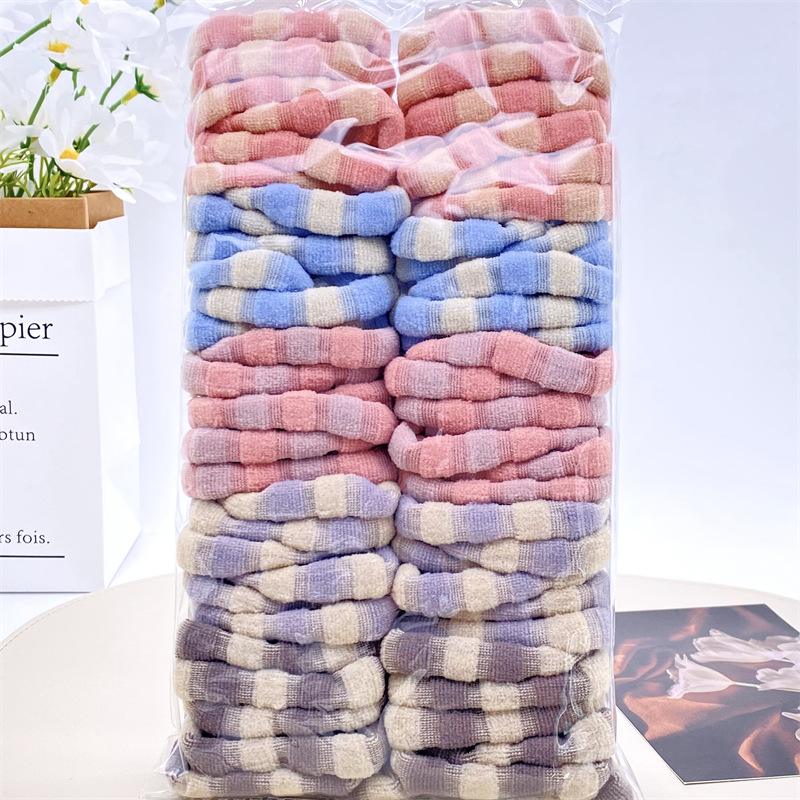 Estilo coreano accesorios para el cabello rentable etiqueta simple cuerda de pelo 5 tarjetas gran cuerda de pelo sin costura 2 yuanes tienda tocado