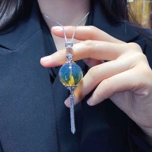 23mm Mexican Lamper Seiko Inlay S925 Silver Sweater Chain Large Pendant Vacuum Plating Fashion All-Match