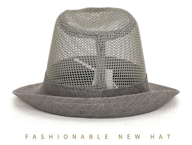 2100g Weight Fedora Hat Hats Type Casual, Outdoor Occasion Polyester Material Solid Color Pattern Summer Season Men's Gender Simple Style Style Crimping Rim Men's Simple Style Solid Color Crimping Fedora Hat 12