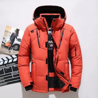 跨境欧美户外运动拆卸帽时尚加厚保暖青年大码冬季男士羽绒服短款
