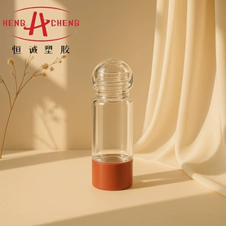 恒诚新款透明按压粉底遮瑕液瓶防晒霜精华乳液腮红罐包装瓶批发