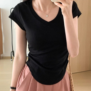 Maternity T-Shirt Casual Summer Short-Sleeved Top Fashionable Slimming Look Loose Cover Belly Not Showing Pregnancy T-Shirt Bottoming Shirt Cotton