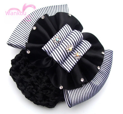 Banque infirmière cheveux fleur femme hôtel travail professionnel filet à cheveux hôtesse de l'air cheveux poche cheveux fleur bobine pince à cheveux cheveux accessoires net poche_voghion.com