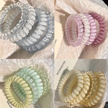 糖果色电话线发绳多巴胺甜美发圈可爱头绳女生不伤发橡皮筋扎头发