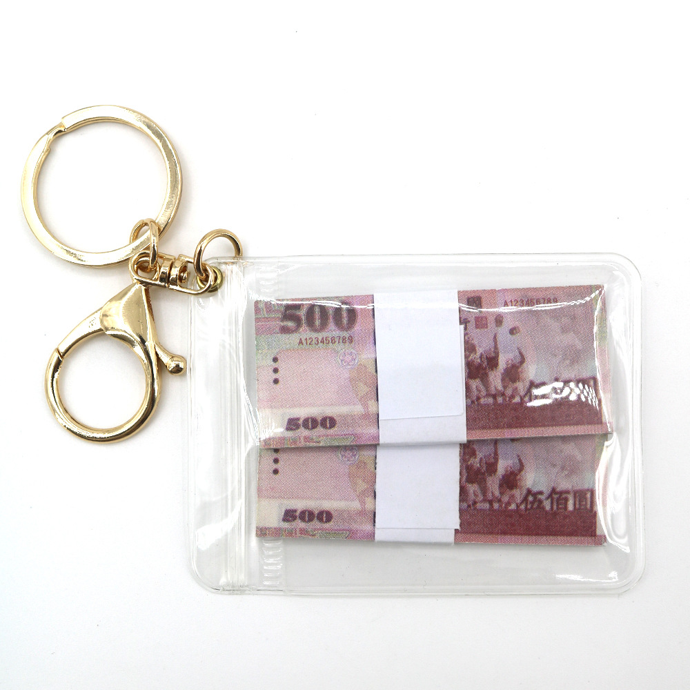 Simulación de dólar de Taiwán, dólar estadounidense, libra, won coreano, moneda indonesia, llavero, colgante de billetes de papel, medalla de oro, colgante de barra de oro, máquina de bebé