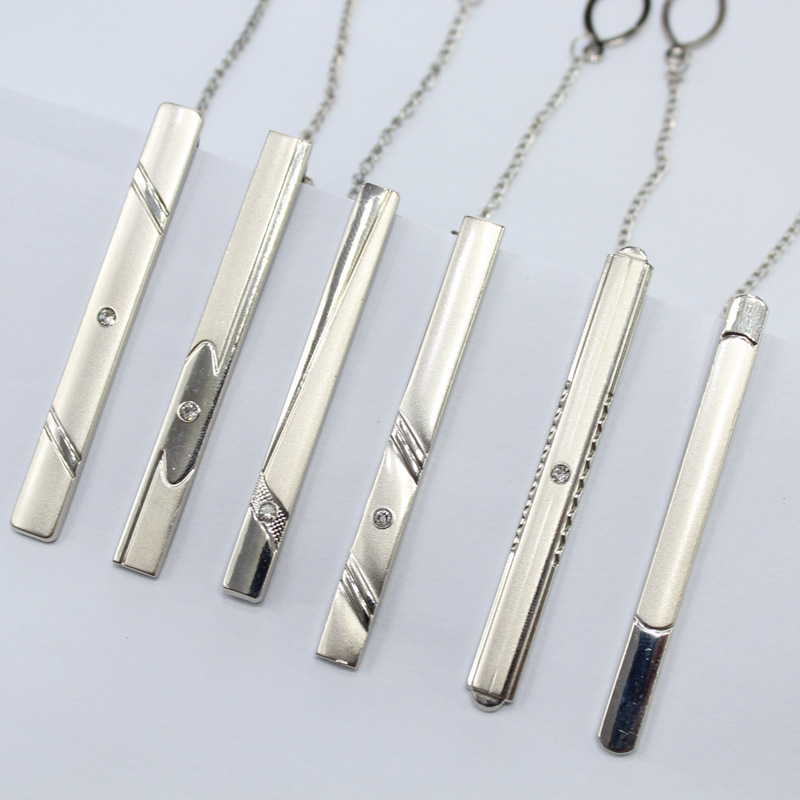 Men's Silver Formal Tie Clip Fashion Simple Korean Style Metal Tie Clip Business Professional Security Tie Clip Wholesale