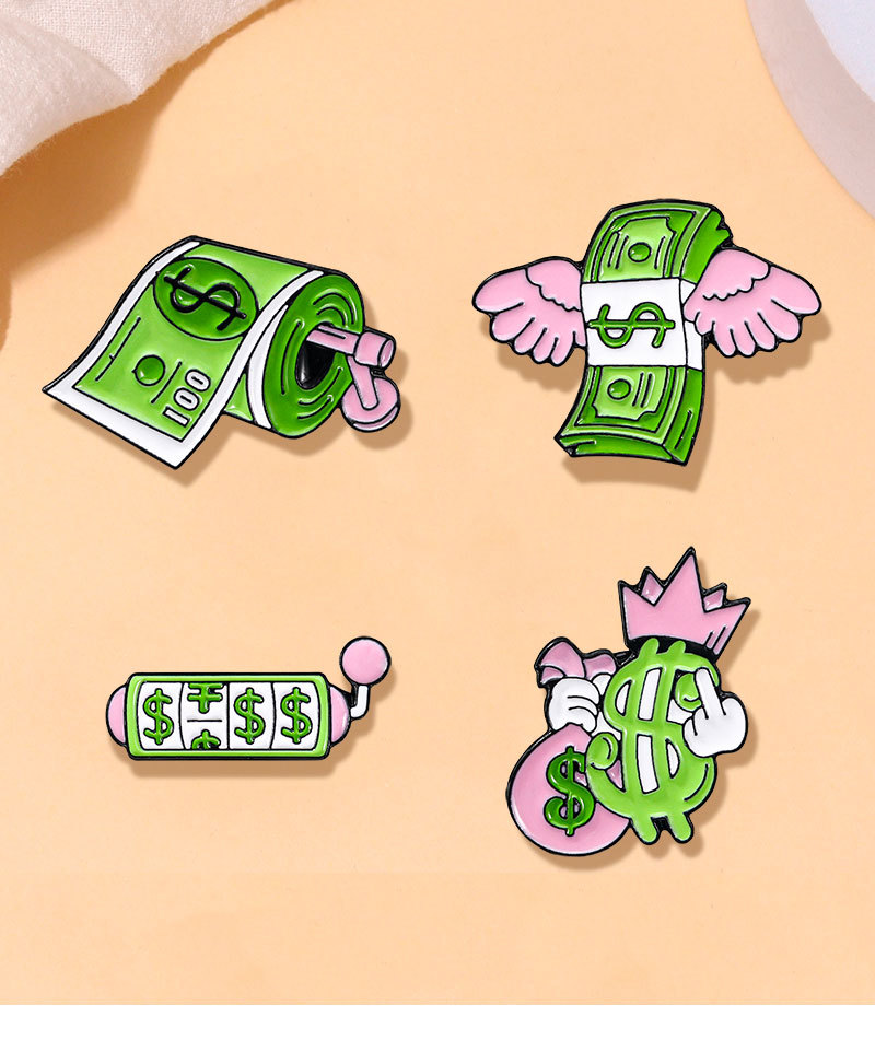 7g Weight Brooches Classification Cute Modern Style Pin Letter Dollar Alloy Enamel Unisex Brooches