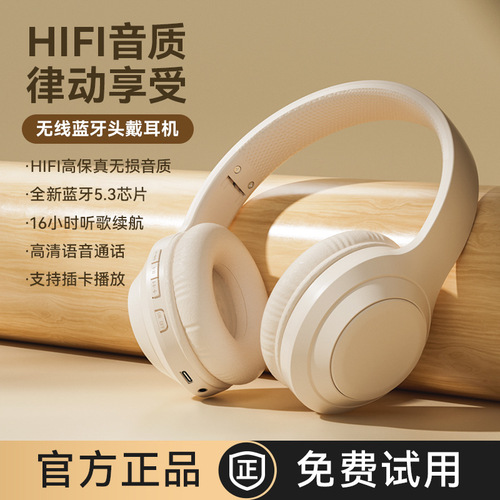 Cross-border head-mounted Bluetooth headset, high appearance, long battery life, noise reduction, Huaqiangbei foldable card headset, universal