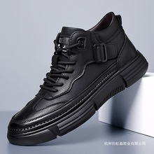 2025年新款男鞋复古马丁靴保暖加绒棉鞋真皮潮流男士短靴休闲皮鞋