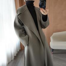 2021秋季新款高端双面羊绒大衣女中长款显瘦100%羊毛呢赫本风外套