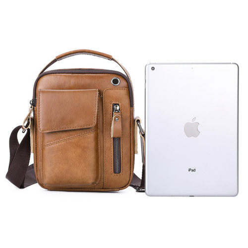 Men's genuine leather bag first layer cowhide wear-resistant casual fashion multifunctional crossbody bag shoulder bag cowhide bag