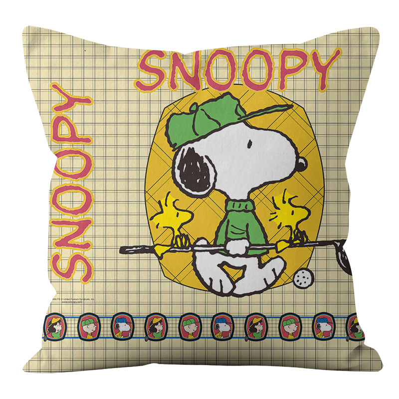 Animación dibujos animados Snoopy almohada cubierta sofá sala de estar dormitorio cojín almohada decoración del hogar simple almohada cubierta