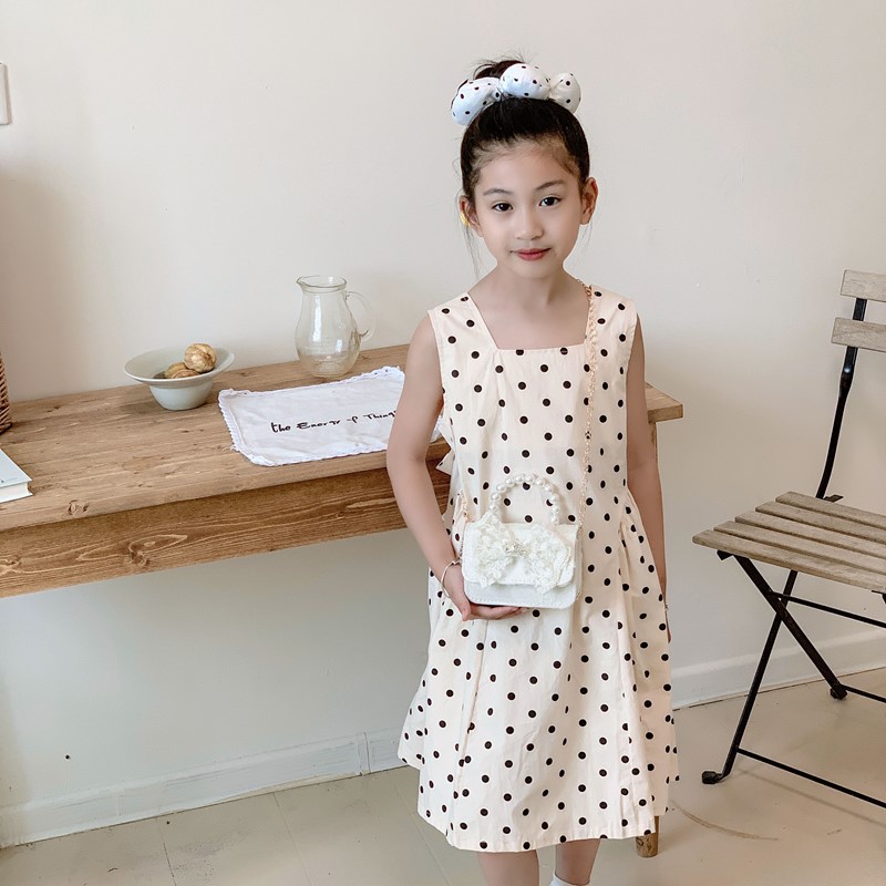 Hermosa bolsa de hombro para niñas, flores dulces, encaje de perlas, bolsos de mano para bebés, nuevos bolsos de cadena para niños