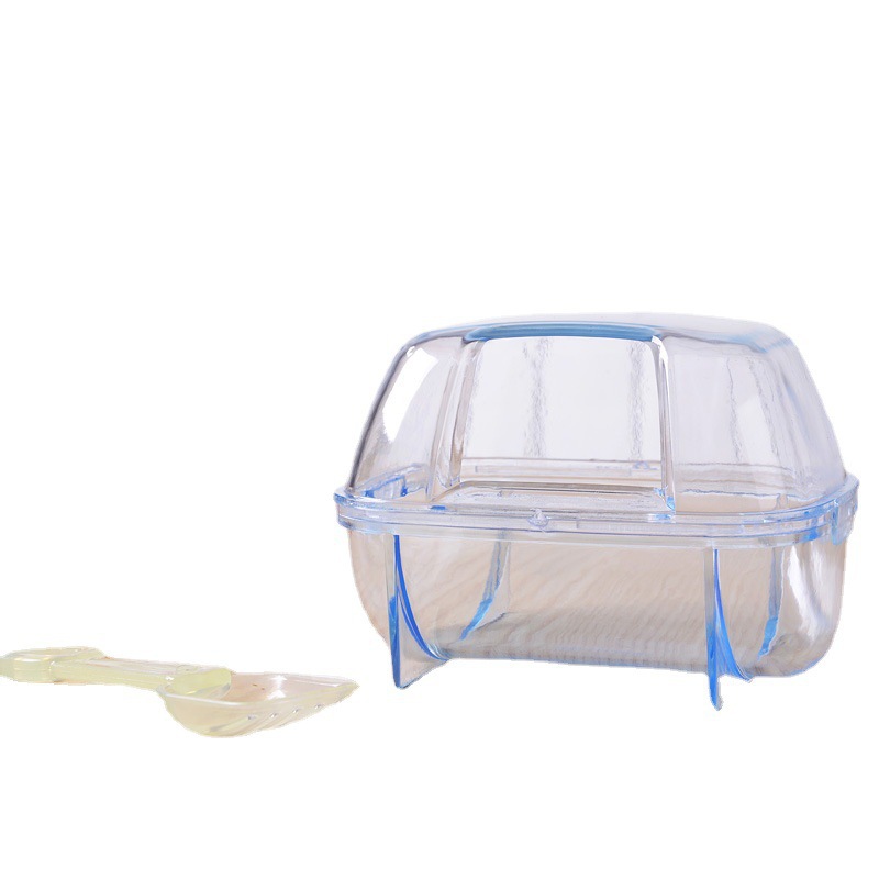 Hámster baño transparente gato baño inodoro de doble uso oso de alambre de oro bañera de plástico super grande arena de baño anti-splash