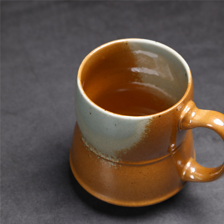 Large Ceramic Mug Vintage Style Kiln Fired Water Coffee Cup_voghion.com