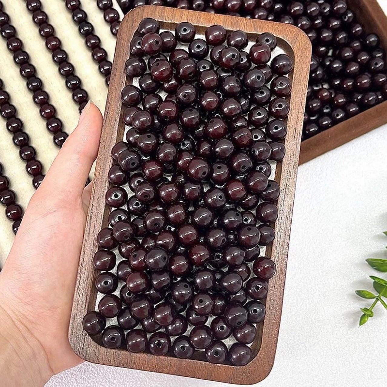 Черные бусины из корня бодхи, цельные, для самостоятельного изготовления украшений, браслетов, буддийских молитвенных цепочек, ручной работы