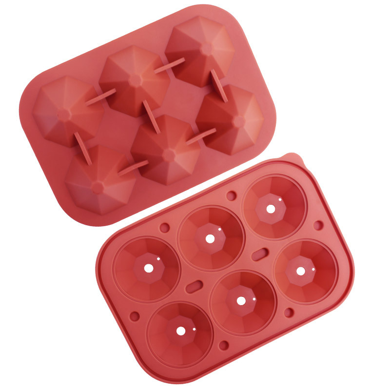 Whisky transfronterizo de dibujos animados rejilla de hielo de silicona molde de hielo con tapa molde de hielo para hockey sobre hielo caja de almacenamiento de hielo para el hogar en stock