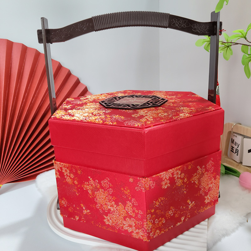 ハイエンド八角形二層スーツケース結婚式のキャンディーボックスお返しギフトギフト包装箱木製ビジネスギフトボックス|undefined