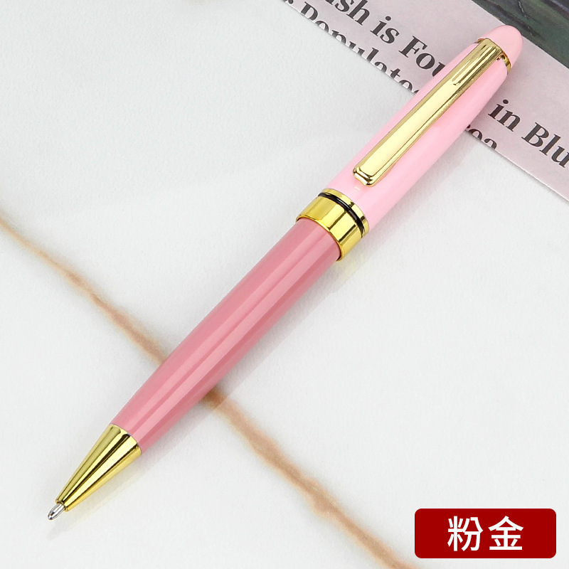 Bolígrafo giratorio aceitoso de metal 1,0, exportación de alta gama, publicidad, regalo de oficina, impresión y grabado de logotipo, bolígrafo personalizado de negocios
