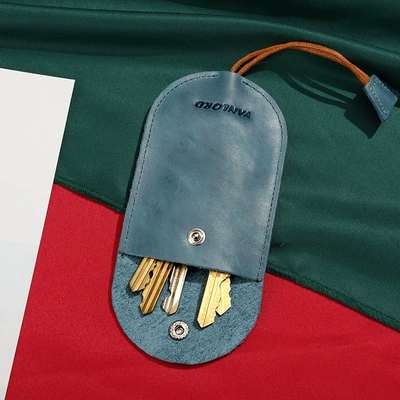 Static Rod/Key Bag Ultra-Thin Key Bag Creative Korean - elegant-blue