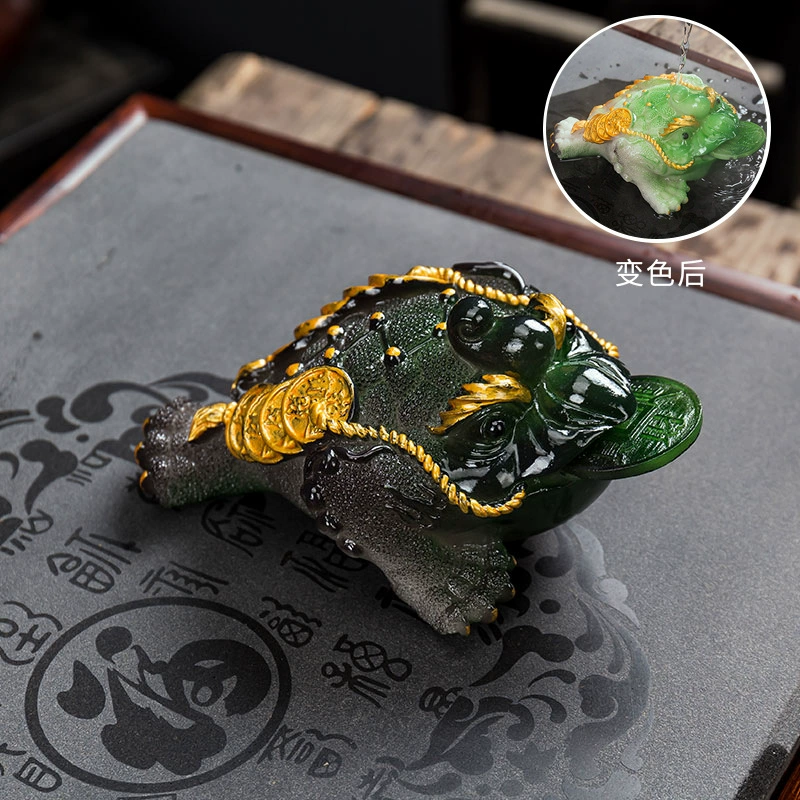 Калейдоскопический сувенир Golden Toad Tea Pet с меняющим цветом, декоративная поднос для чая, варианты малый и большой