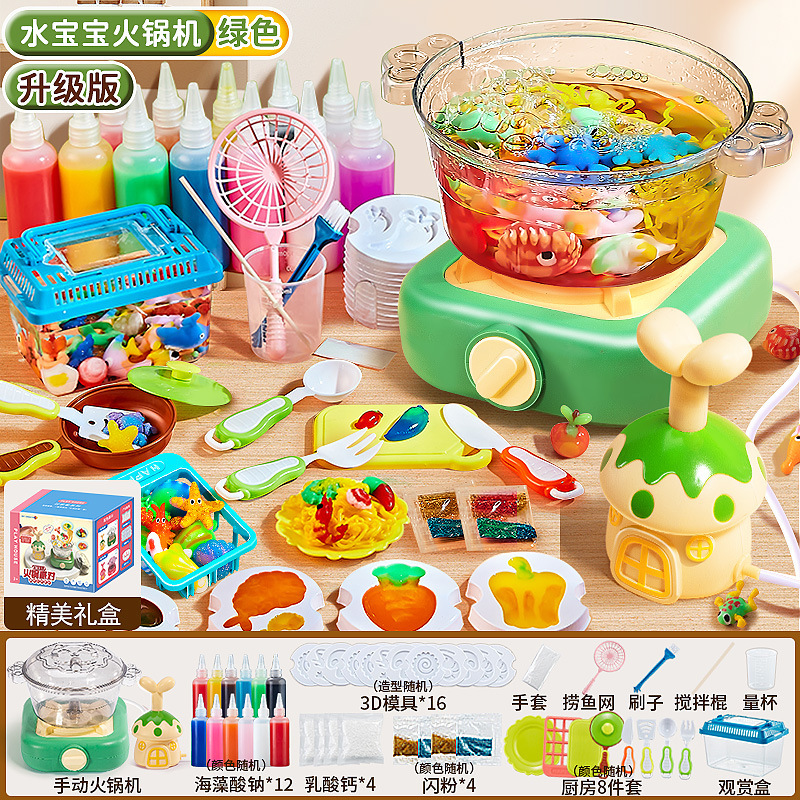 Niños en casa pueden cocinar mesa de comedor de agua baby diy hecha a mano mágica agua genio juguetes de cocina regalo de acertijo