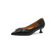 Long standing not tired leather thin heel shoes women's 2022 new all-match soft leather non-abrasive pointed toe mid heel work shoes