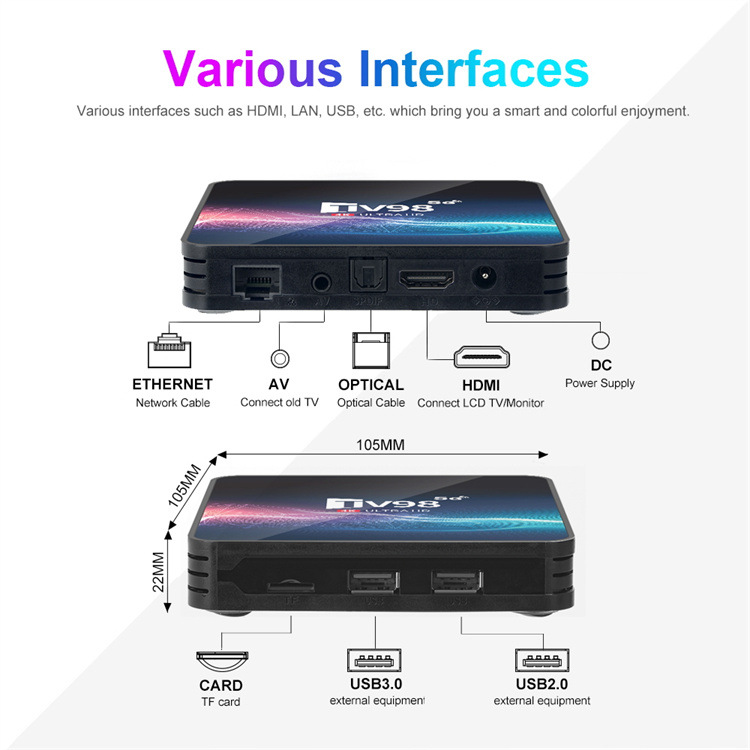 Cross-border TV98 Set-Top Box Android 12 H313 4K Network Player Dual Band WiFi 5G TVBOX