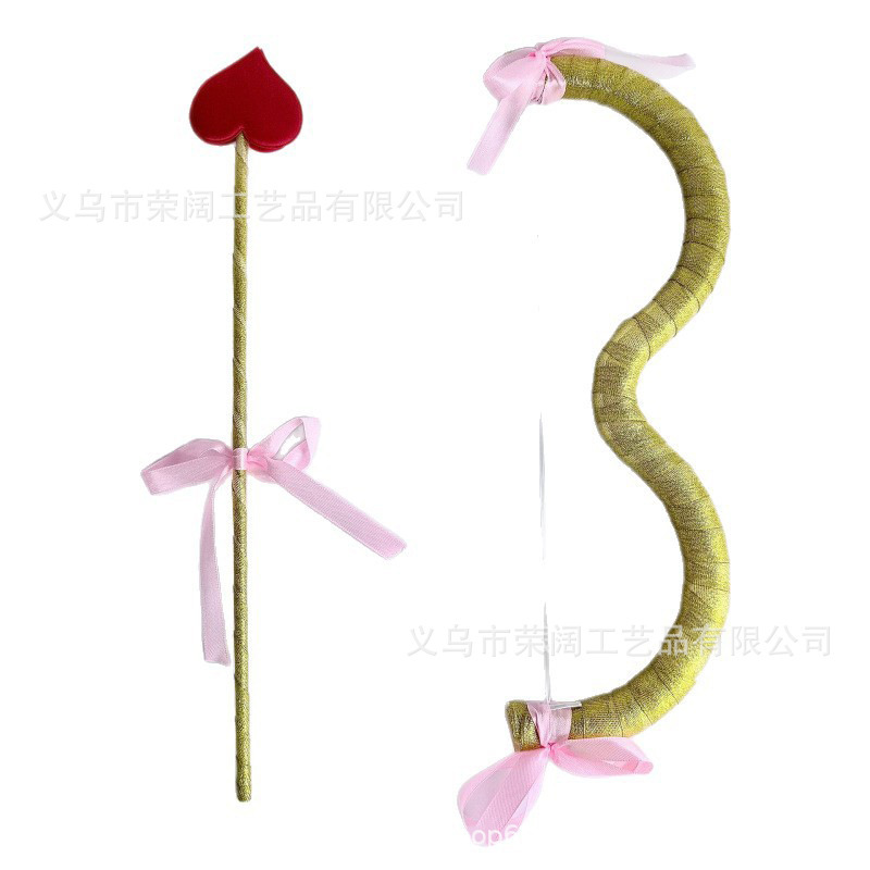 Cupid's Love Bow and Arrow Set Valentine's Day and Chinese Valentine's Day Festive Atmosphere Decorations Photo Party Props Cupid's Love Bow and Arrow Set Valentine's Day and Chinese Valentine's Day Festive Atmosphere Decorations Photo Party Props