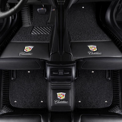 Suitable for Cadillac's new models xts xt5 atsl ct6 xt4xt6srxct5ct4 car floor mats (Ayaqaltılar (Kovriklər)) - double-layer-black-black-silk-loop-thickened-and-wear-resistant
