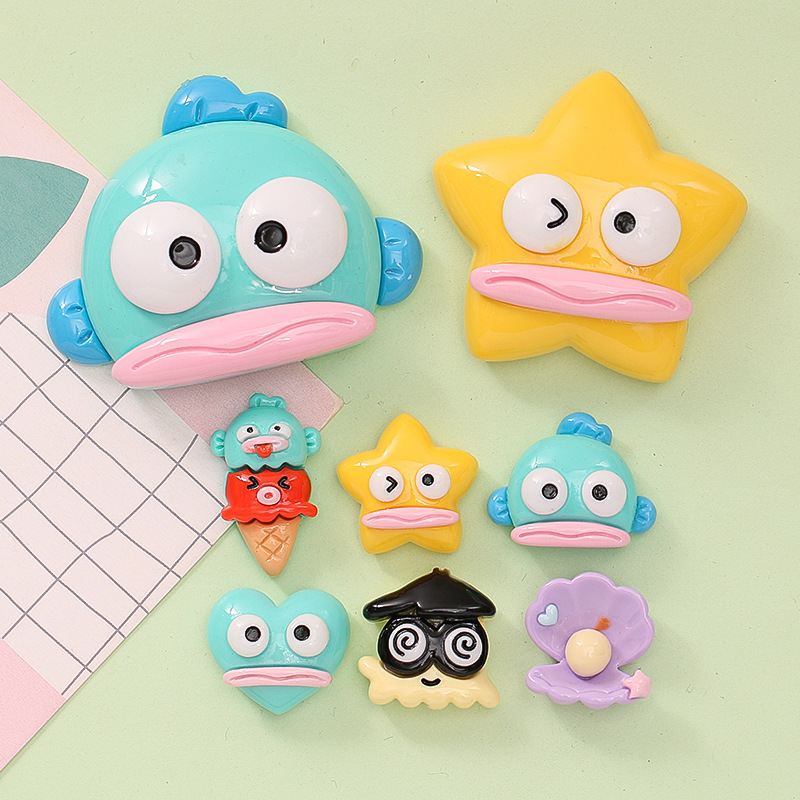 Cartoon handton clownfish shell diy cream glue phone case hair accessories shoe buckle resin jewelry accessories wholesale