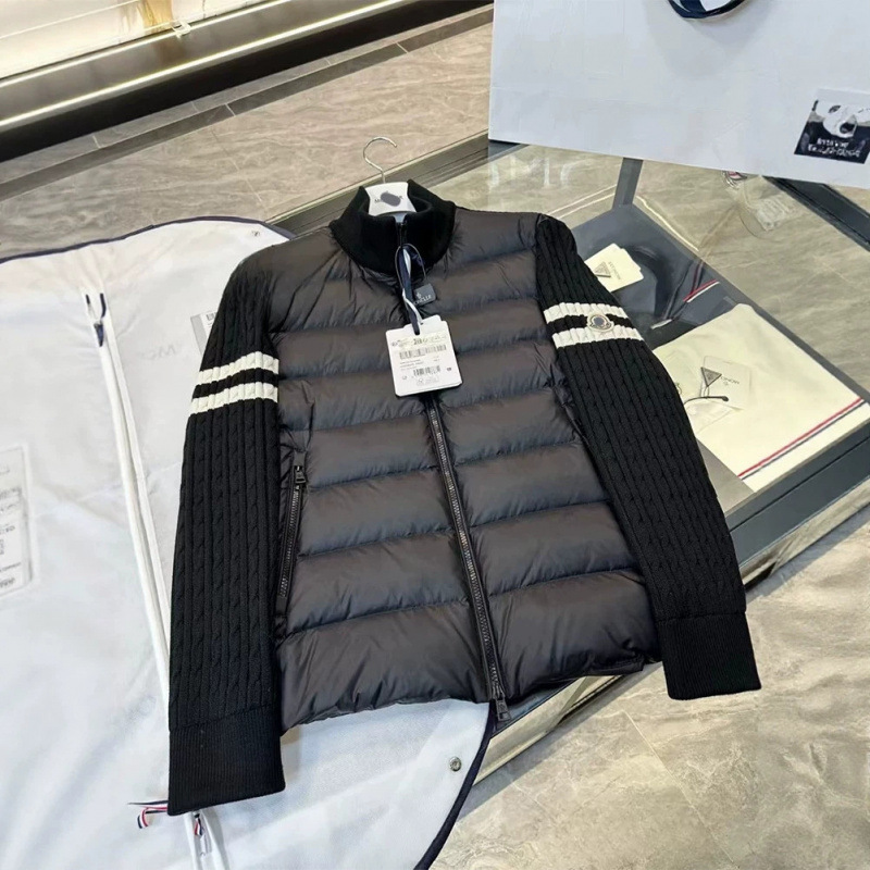 Cross-Border Mongolian-Style Padded Lightweight Wool-Blend Knit Sleeve down Jacket Fashion Cardigan for Men and Women