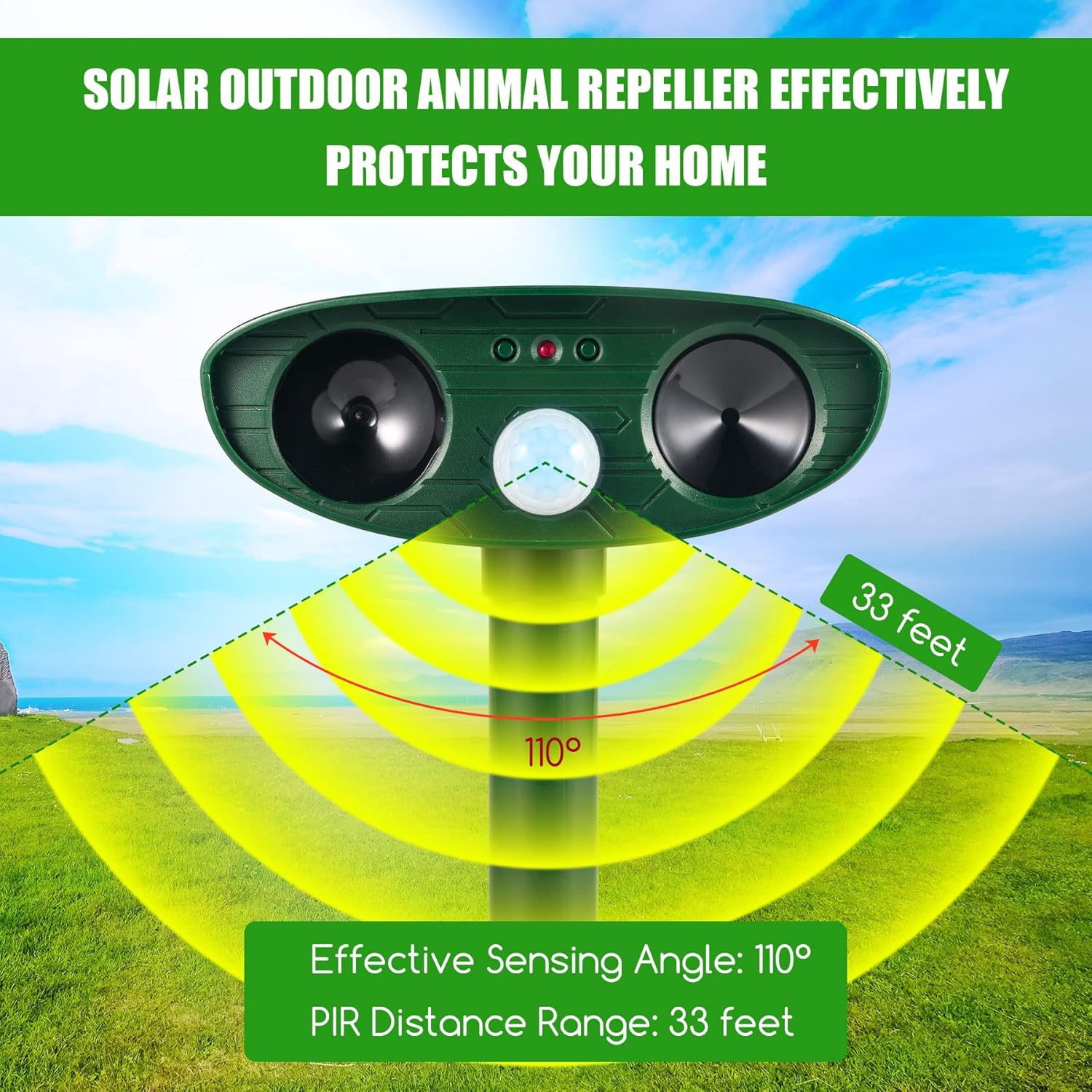 Chorreador solar para exteriores Chorreador de animales Chorreador ultrasónico de dos estaciones