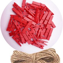 跨境出口彩色照片夹 衣服夹子艺术悬挂套件 50件夹子10米麻绳套装