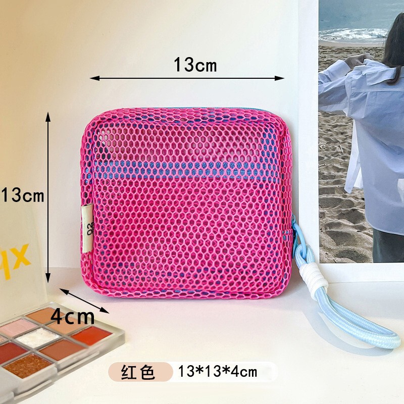 大容量便携网纱豆腐包多用途外出旅行洗漱杂物化妆品数据线收纳包|undefined