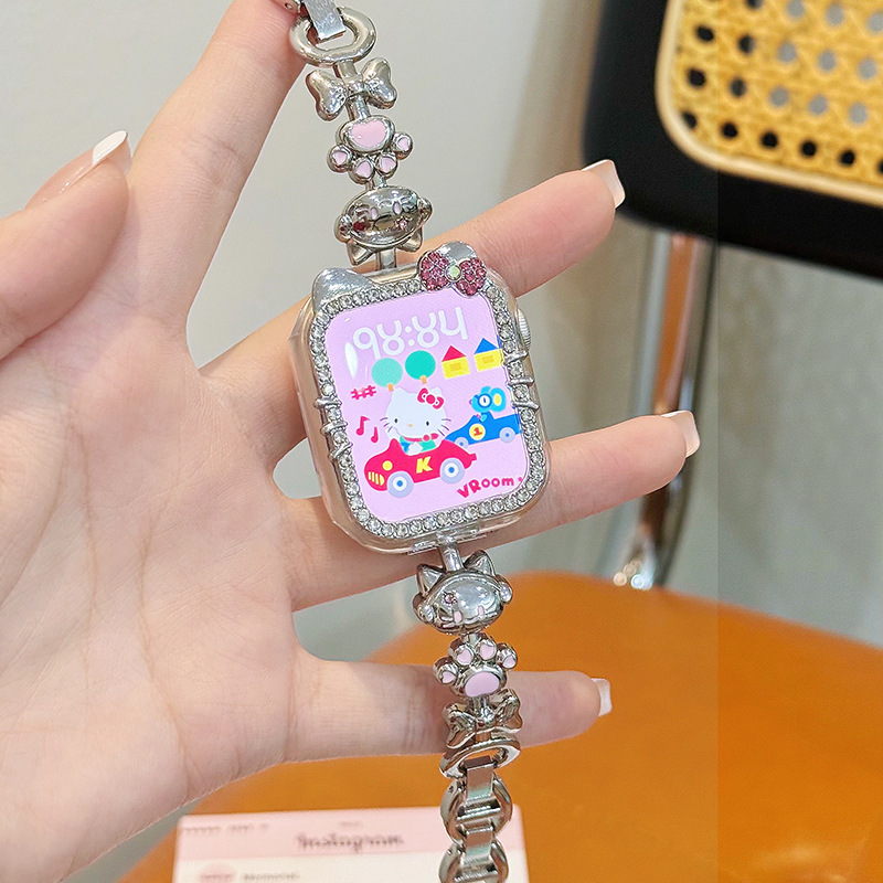 For Apple Watch s10 protective shell with diamonds kitt hollow shell iwatchs9876 film integrated case