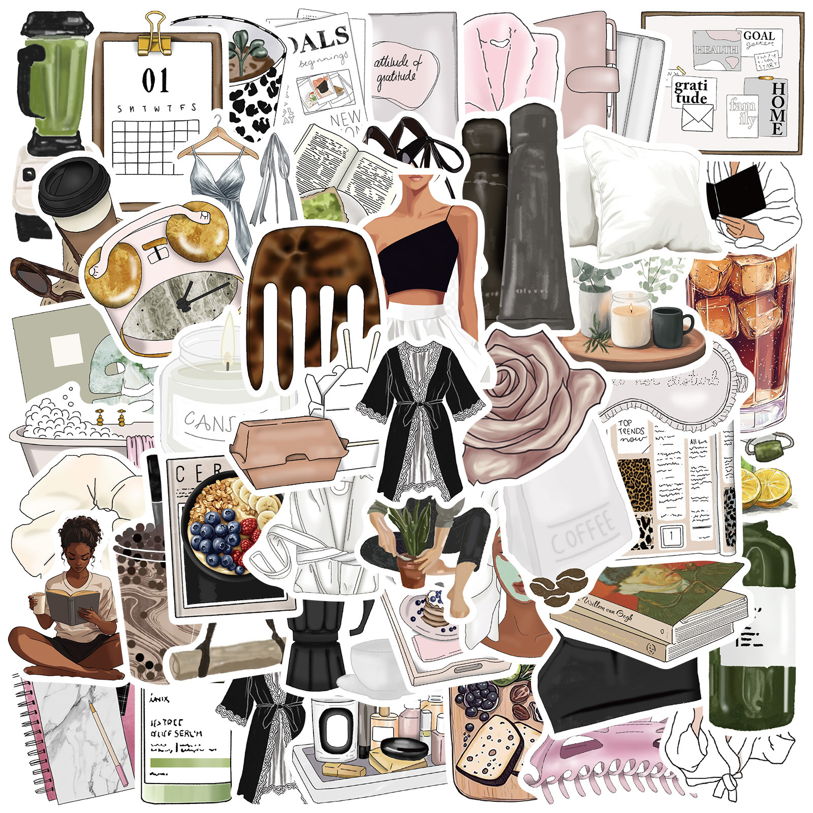 50-373 avanzada simple lindo graffiti pegatinas teléfono móvil casco de dibujos animados ipad diario pegatinas decorativas a prueba de agua