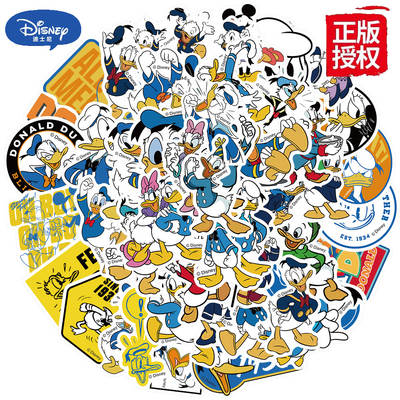 50 Cartoon Donald Duck graffiti stickers decorative guitar luggage waterproof stickers Disney genuine authorization