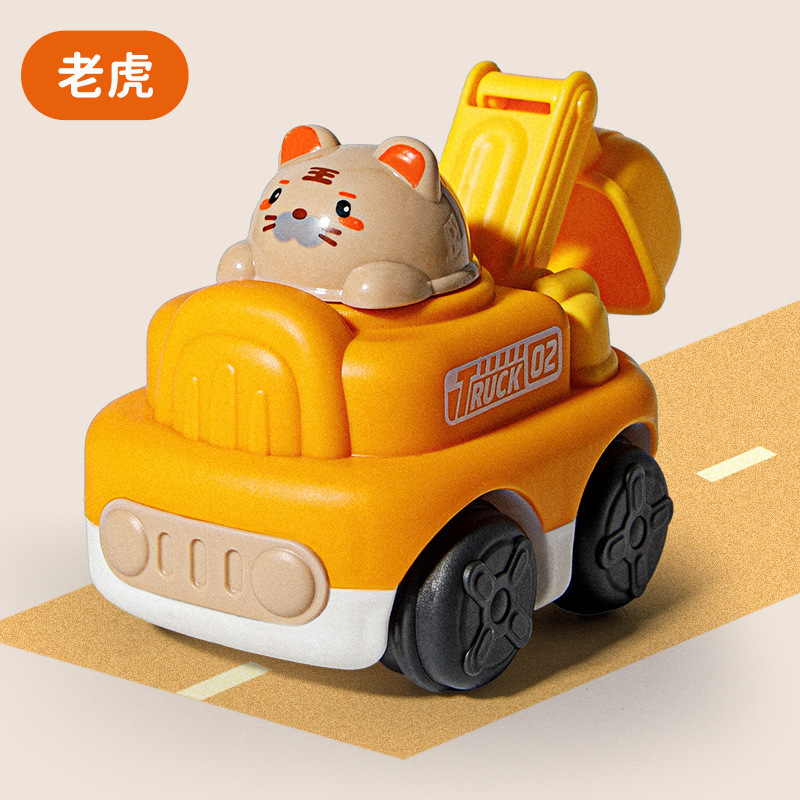 卸売ドロップシッピング楽しい漫画エンジニアリング車両掘削車落下耐性男の子と女の子子供シミュレーションおもちゃ慣性プレス車|undefined