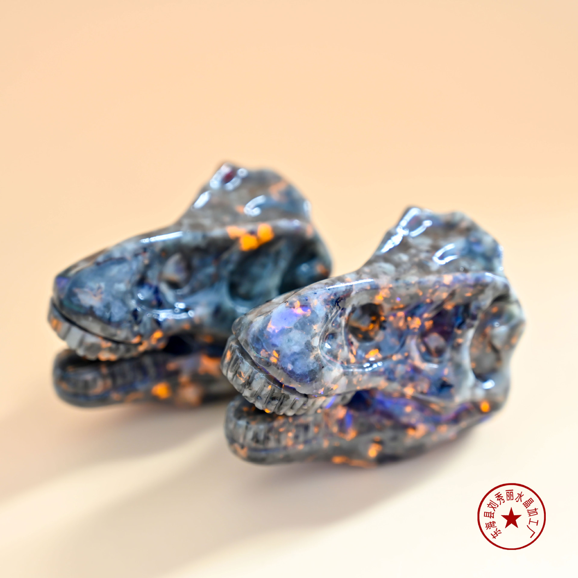 불꽃 돌 공룡 머리